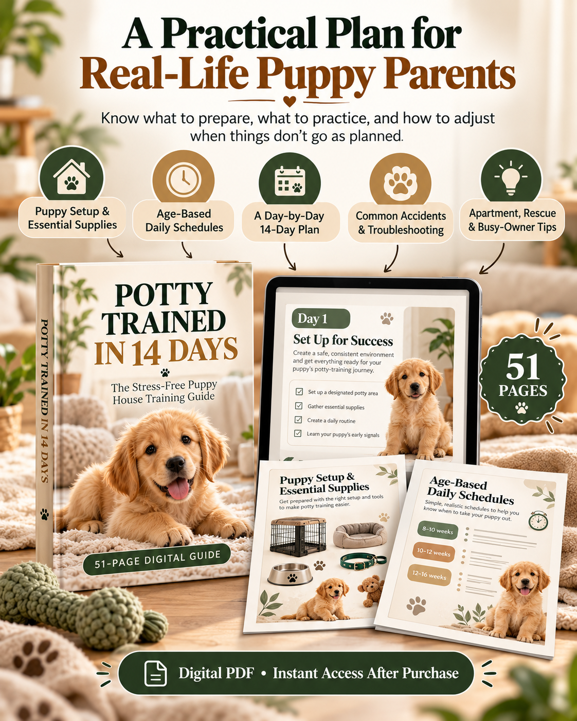 Potty Trained in 14 Days: The Stress-Free Puppy House Training Guide